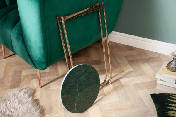 Príručný stolík NOBLE I 35 cm mramorový zelený