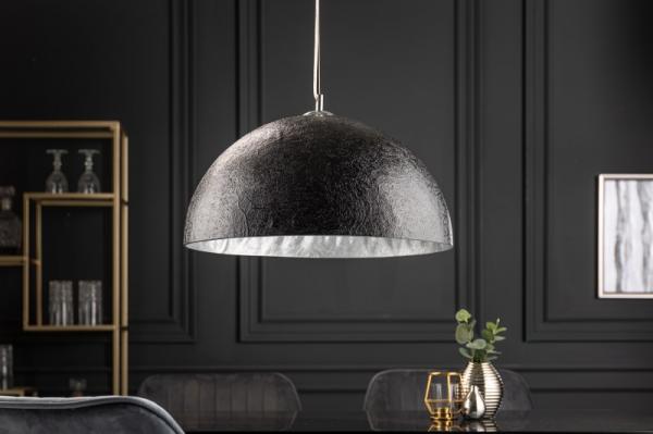 Elegantné dizajnové závesné svietidlo GLOW 50 cm čierno strieborné
