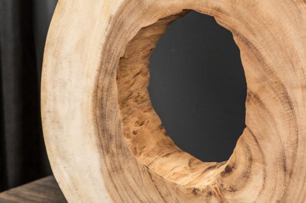 Dizajnová stolová lampa ORGANIC ARTWORK 80 cm orechové drevo s ľanovým tienidlom