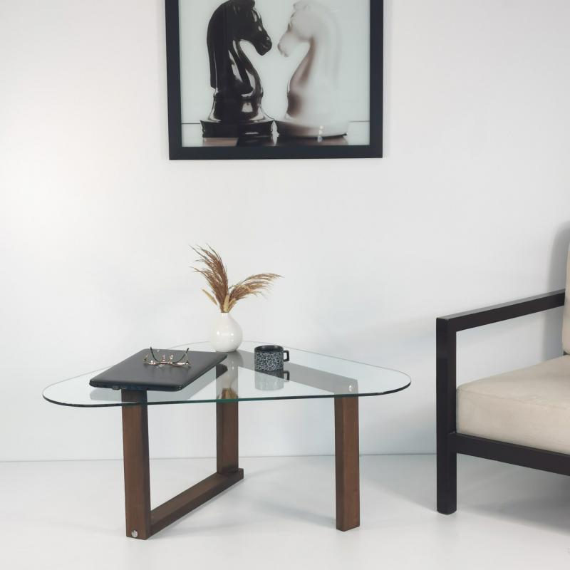 Masívny konferenčný stolík ORTA 96 cm, hnedý