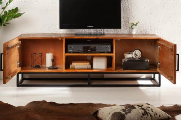 Masívny TV stolík WOOD ART 145 cm mango, prírodný