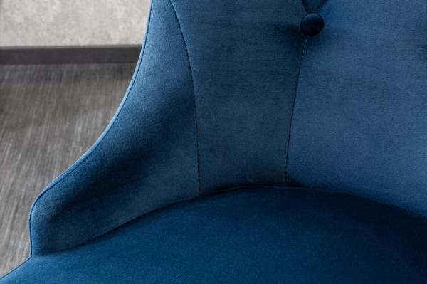 Elegantná stolička MODERN BAROQUE II, kráľovská modrá, zamat, nerezová oceľ
