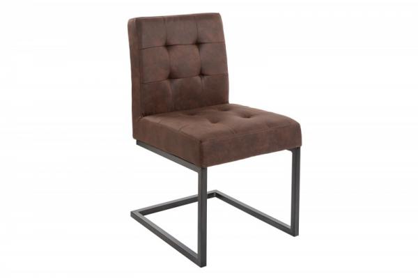 Priemyselná konzolová stolička RIDER vintage hnedá s kovovým rámom