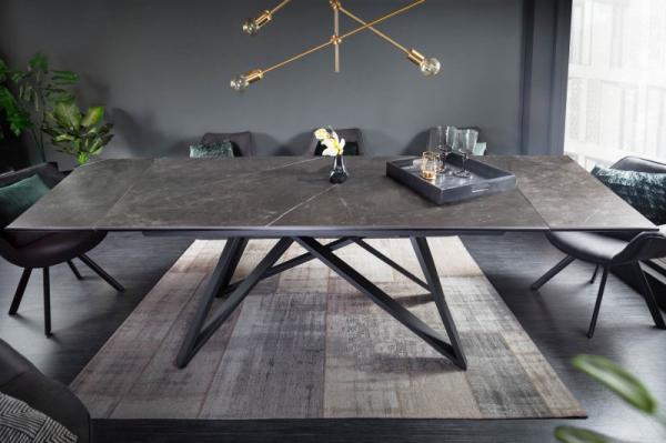 Jedálenský stôl ATLAS 180-220-260 cm výsuvný, keramická doska v grafitovom prevedení