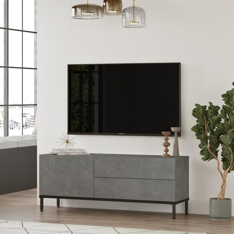 Elegantný TV stolík LUVIO II 120 cm, MDF, šedý
