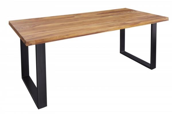 Dizajnový jedálenský stôl IRON CRAFT 180 cm sheesham, prírodný