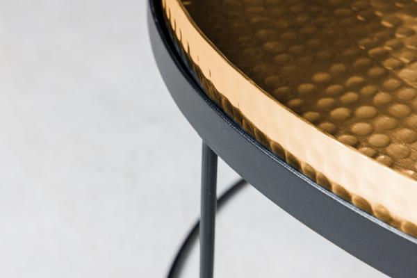 Dizajnová sada 2 príručných stolíkov ELEMENTS 55 cm, zlatá