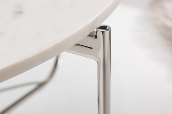 Exkluzívny konferenčný stolík NOBLE I 62 cm biely mramor