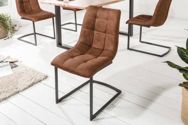 Dizajnová konzolová stolička MIAMI svetlohnedá, kovový rám