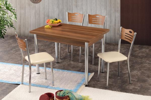 Elegantný jedálenský stôl POLO 110 - 170 cm rozkladací, orech, strieborný