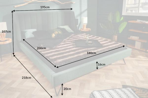 Celočalúnená posteľ LA BEAUTE 180x200 cm lesná zelená s ozdobným prešívaním