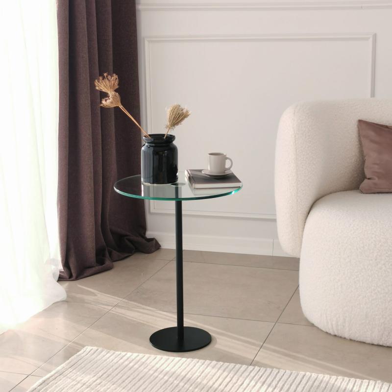 Dizajnový bočný stolík GOLD 40 cm, matný, čierny