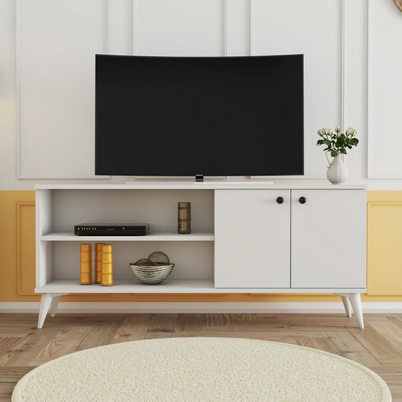 Elegantný TV stolík EVEREST 138 cm, MDF, biely