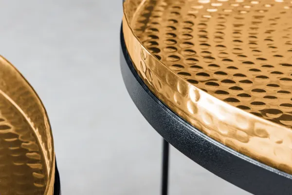 Dizajnová sada 2 príručných stolíkov ELEMENTS 55 cm, zlatá