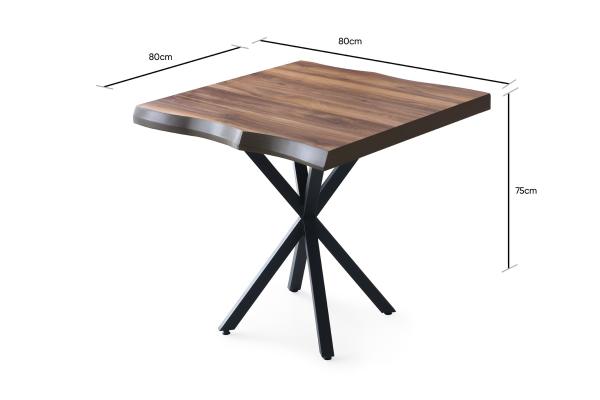 Jedálenský stôl EFOR 80 cm, MDF, hnedý