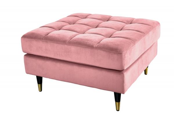 Elegantná taburetka COZY VELVET 80 cm, ružová, zamat