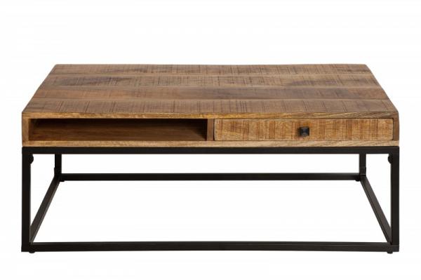 Dizajnový konferenčný stolík IRON CRAFT 100 cm mango, prírodný
