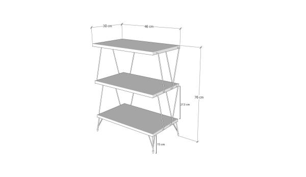 Bočný odkladací stolík LAZANDOS 75 cm, MDF, borovica
