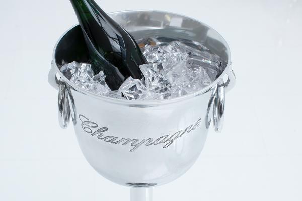 Elegantný chladič na šampanské CHAMPAGNE 75 cm leštený strieborný