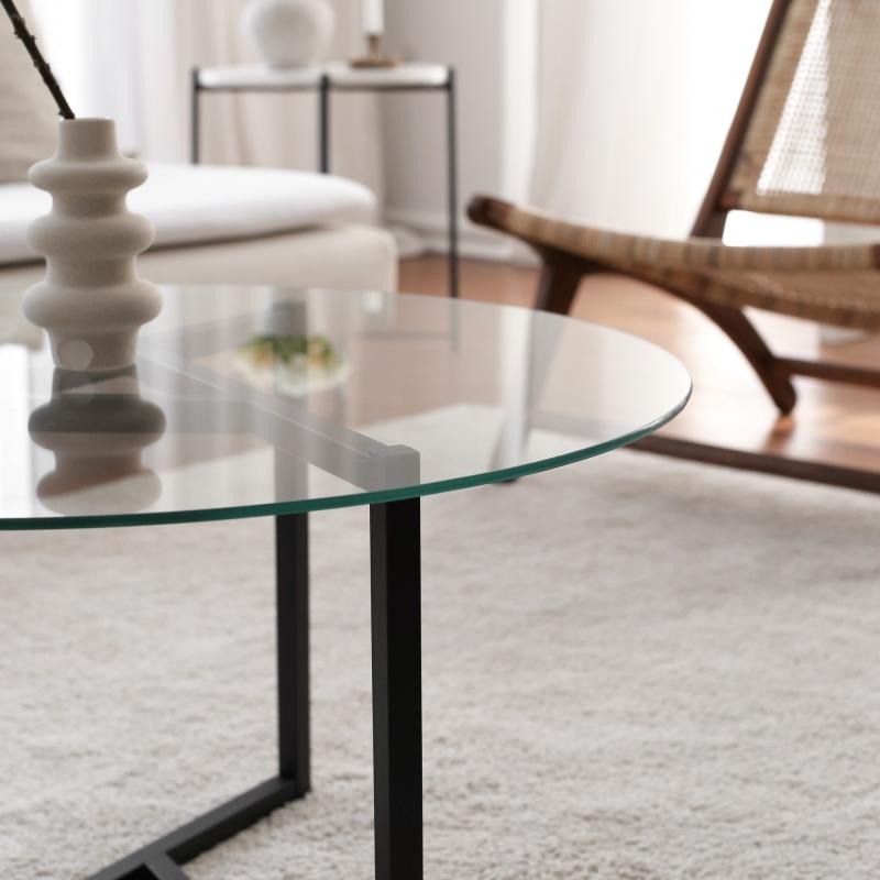 Elegantný konferenčný stolík TRIO SEHPA 75 cm, číry čierny