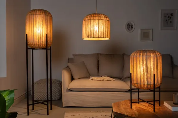 Dizajnová stojanová lampa PURE NATURE II 150 cm, prírodná