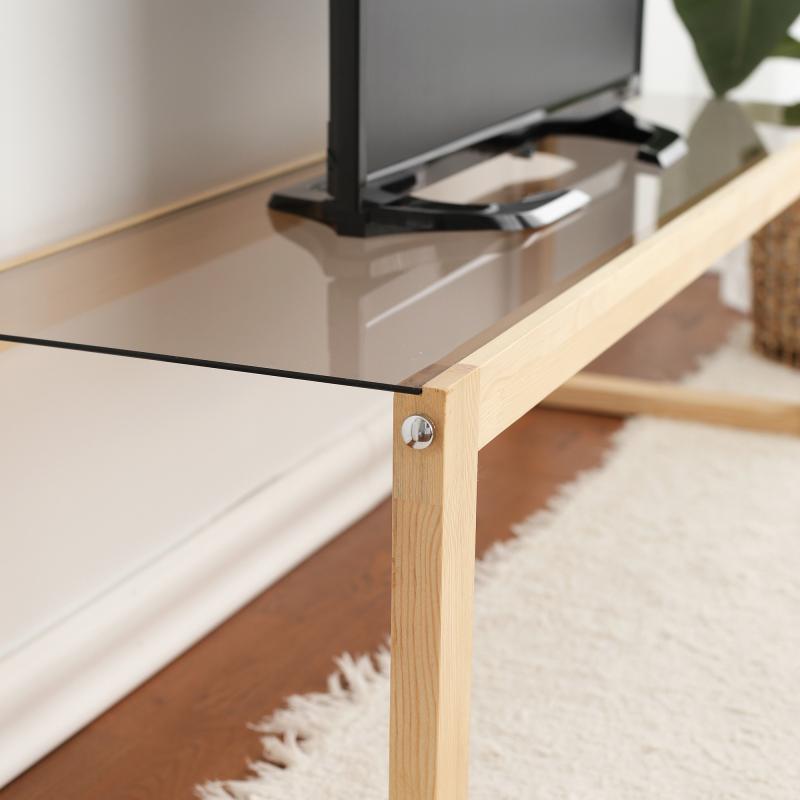 Masívny TV stolík THROUGH 130 cm, borovica, prírodný