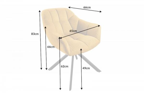 Otočná stolička PAPILLON horčicovožltá, štruktúrovaná tkanina