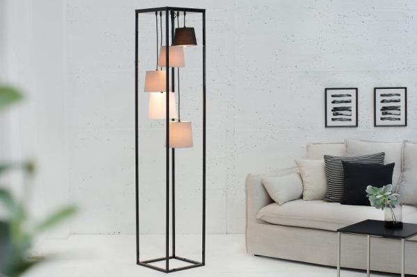Dizajnová stojanová lampa LEVELS 180 cm čierna, šedá