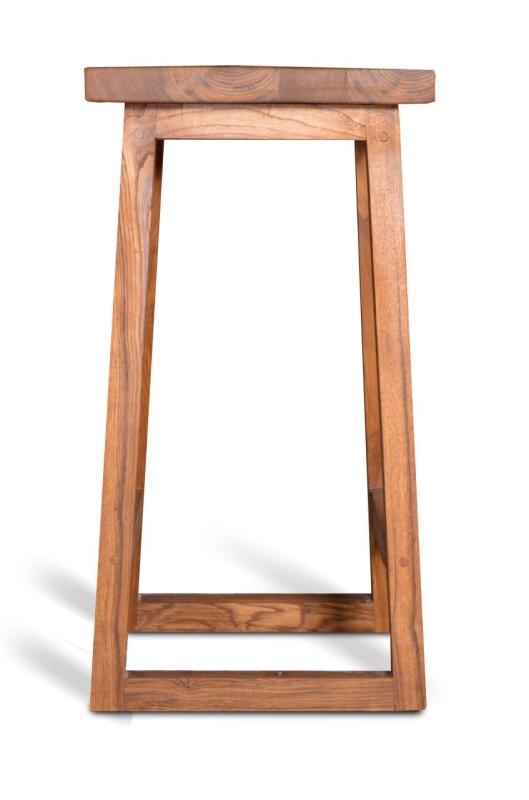Masívna barová stolička ALBORGA 75 cm, prírodná, gaštan