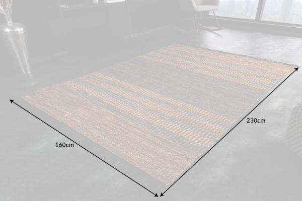 Ručne tkaný koberec INKA 230x160 cm, hnedo šedý, pravá koža