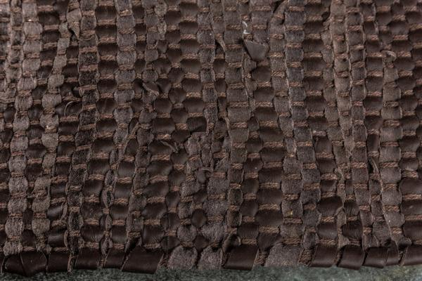 Ručne tkaný koberec PURE 230x160 cm tmavohnedý, pravá koža