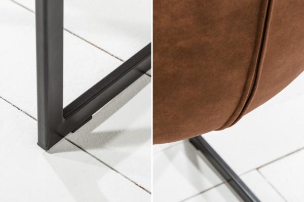 Dizajnová konzolová stolička MIAMI svetlohnedá, kovový rám