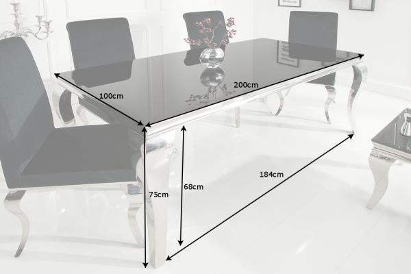 Elegantný dizajnový jedálenský stôl MODERN BAROQUE 200 cm čierny