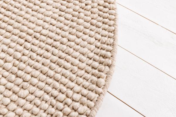Dizajnový koberec WOOL 150 cm, béžový, okrúhly, vlna