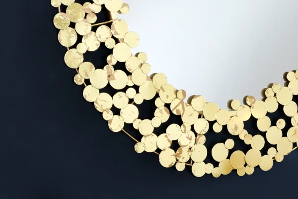 Dizajnové zrkadlo COINS 80 cm zlaté