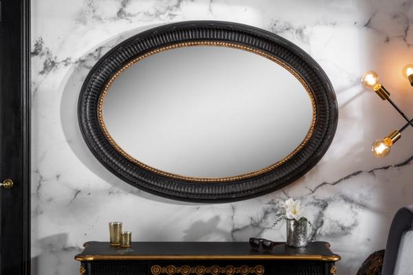 Elegantné nástenné zrkadlo VENICE 135x95 cm čierno zlaté v antickom barokovom štýle