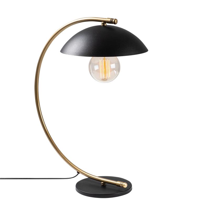 Priemyselná stolová lampa SIVANI 55 cm, čierna, matná zlatá