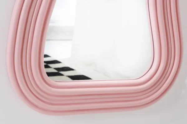 Dizajnové nástenné zrkadlo ALICE II 100 cm, pastelovo ružové