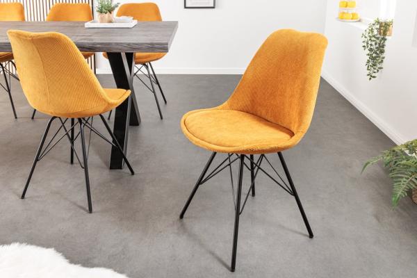 Dizajnová stolička SCANDINAVIA MEISTERSTÜCK, horčicovo žltá, menšester
