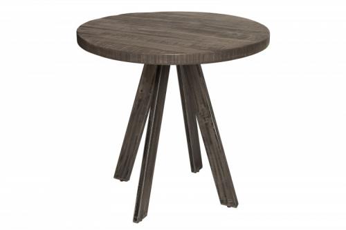 Dizajnový jedálenský stôl IRON CRAFT 80 cm okrúhly mango, šedý