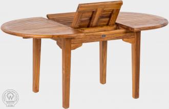 Teakový stôl oválny ELEGÁN 160 - 220 cm x 120 cm rozkladací, prírodný
