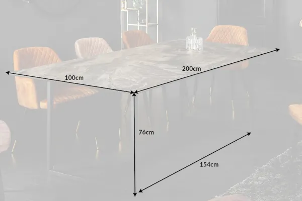 Jedálenský stôl CONCORD 200 cm keramický, taupe mramorový vzhľad