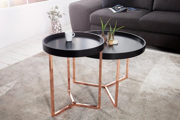 Extravagantný príručný stolík MODULAR 40 cm, čierny, medený