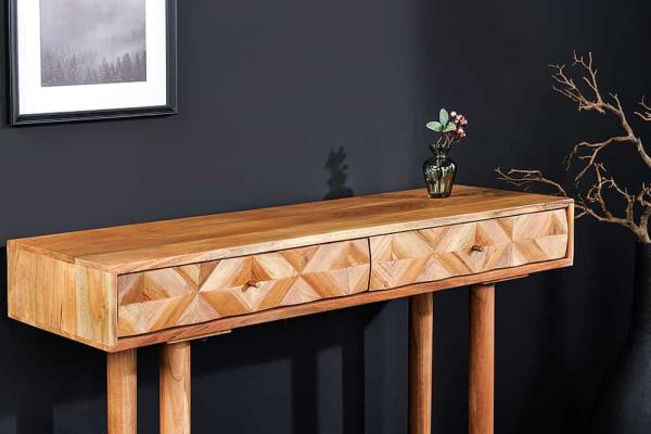 Retro konzolový stôl z masívneho dreva ALPINE 105 cm, akácia, prírodná