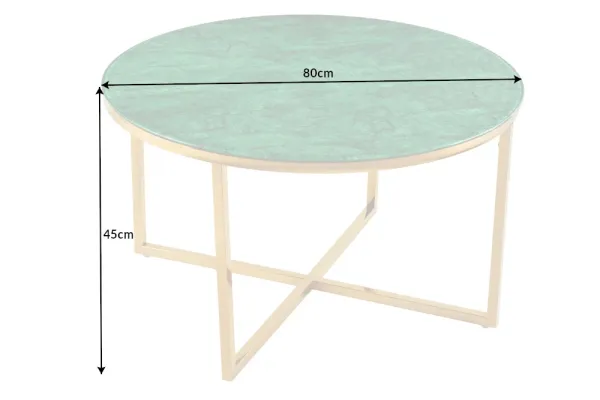 Elegantný konferenčný stolík BOUTIQUE 80 cm, zelený, mramor
