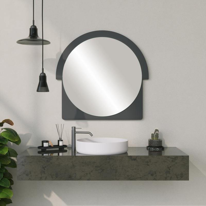 Elegantné zrkadlo LUCKY 70 cm, čierne