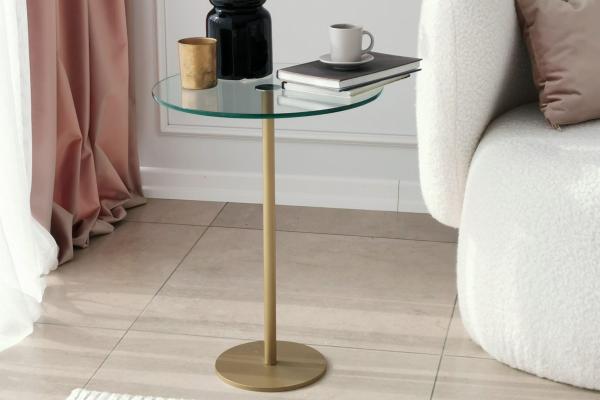Dizajnový bočný stolík GOLD 40 cm, matný, zlatý