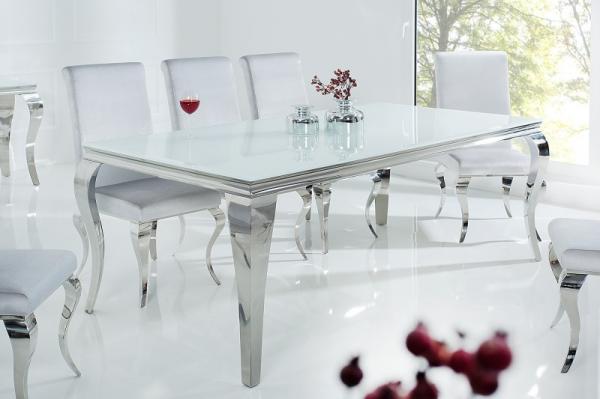 Elegantný dizajnový jedálenský stôl MODERN BAROQUE 200 cm biely