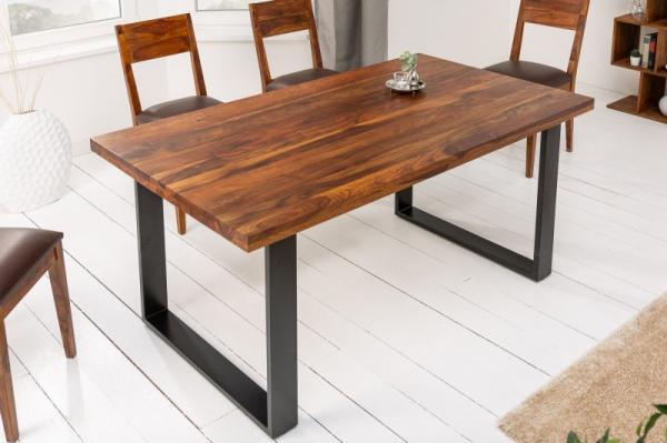 Dizajnový jedálenský stôl IRON CRAFT 160 cm sheesham, prírodný