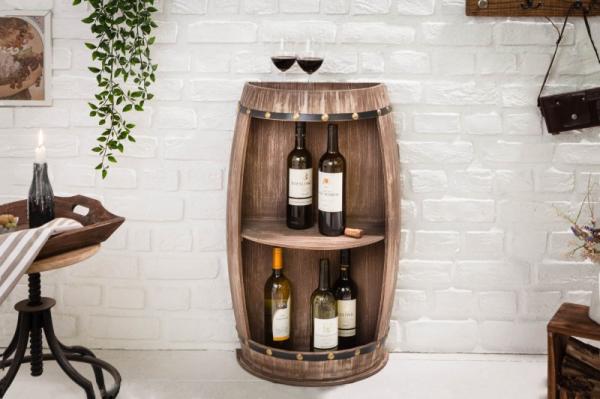 Elegantný stojan na víno BODEGA 79 cm prírodný Shabby Chic